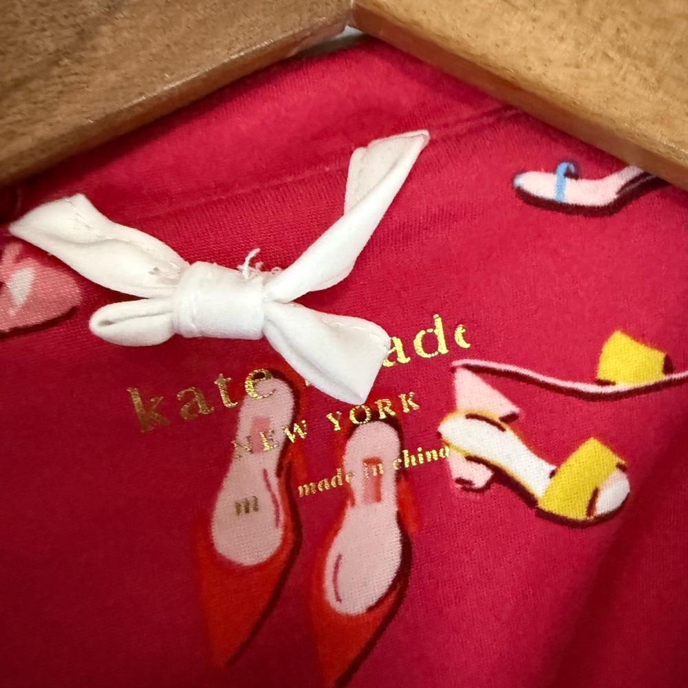 Kate Spade Pink Shoe-Print Pajama Set in size medium - Picture 4 of 14